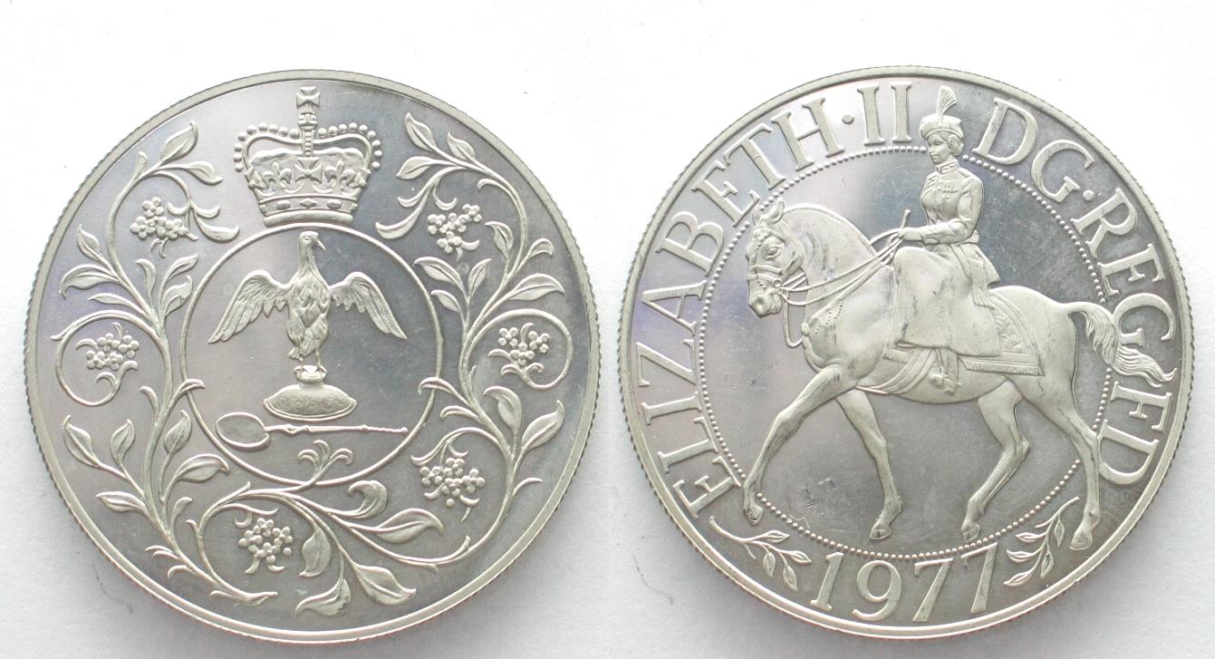 England UK 25 Pence 1977 SILVER JUBILEE ELIZABETH II Silver PROOF ...