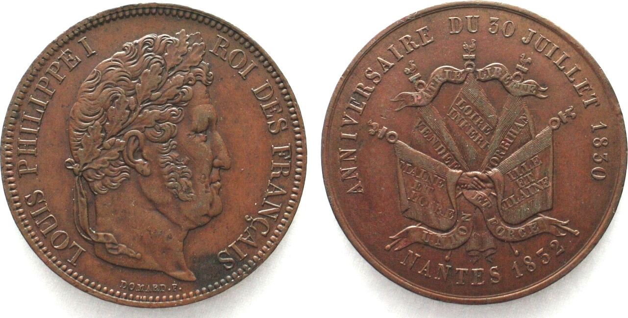 Frankreich FRANCE Module 5 Francs 1832 Nantes LOUIS PHILIPPE I bronze ...