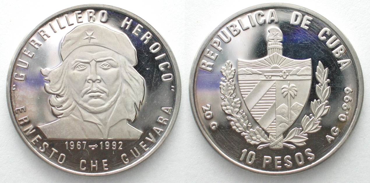 Kuba CUBA 10 Pesos 1992 CHE GUEVARA silver Proof # 32293 | MA-Shops