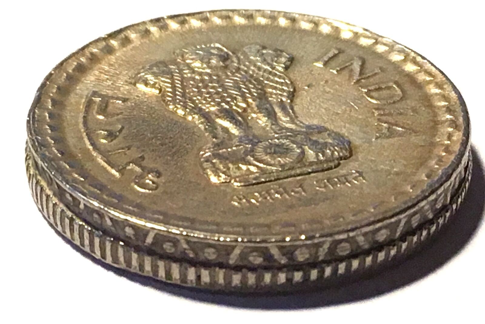 Indien INDIA 5 Rupees 2001 Hyderabad mint - MINT ERROR - Cu-Ni VF-XF VF-EF  | MA-Shops
