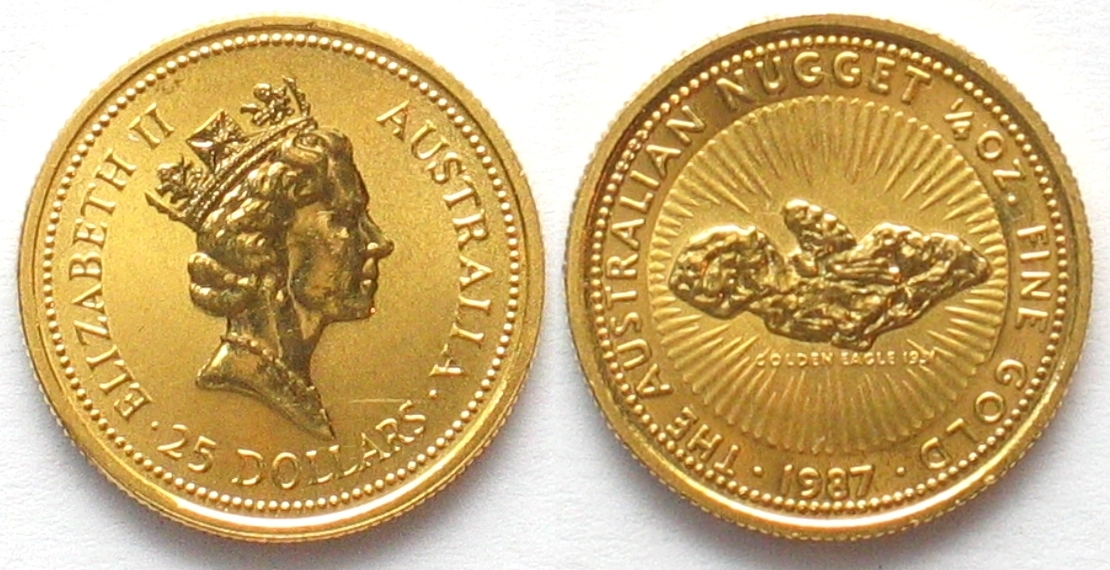 Australien 25 Dollars AUSTRALIA 25 $ Golden Eagle NUGGET gold 1/4 oz | MA-Shops