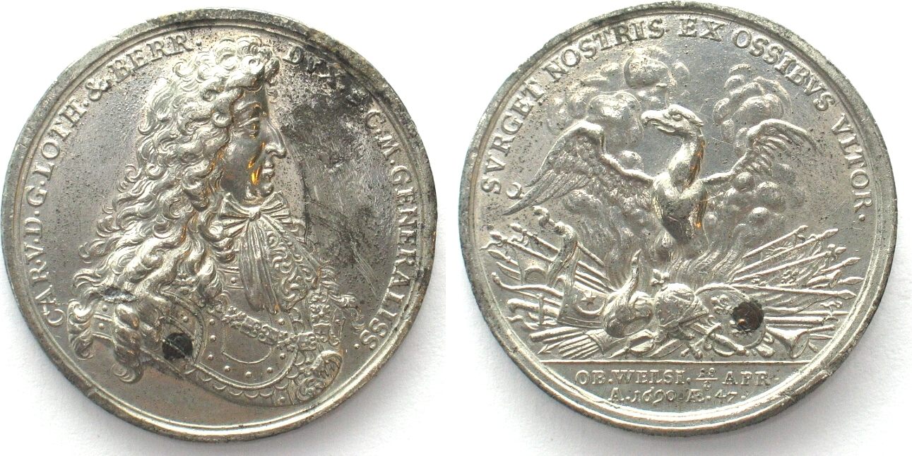 Haus Habsburg Medaillen Charles V Of Lorraine Generalissimo 1690 By G Hautsch Tin 40mm 384 Au Ma Shops