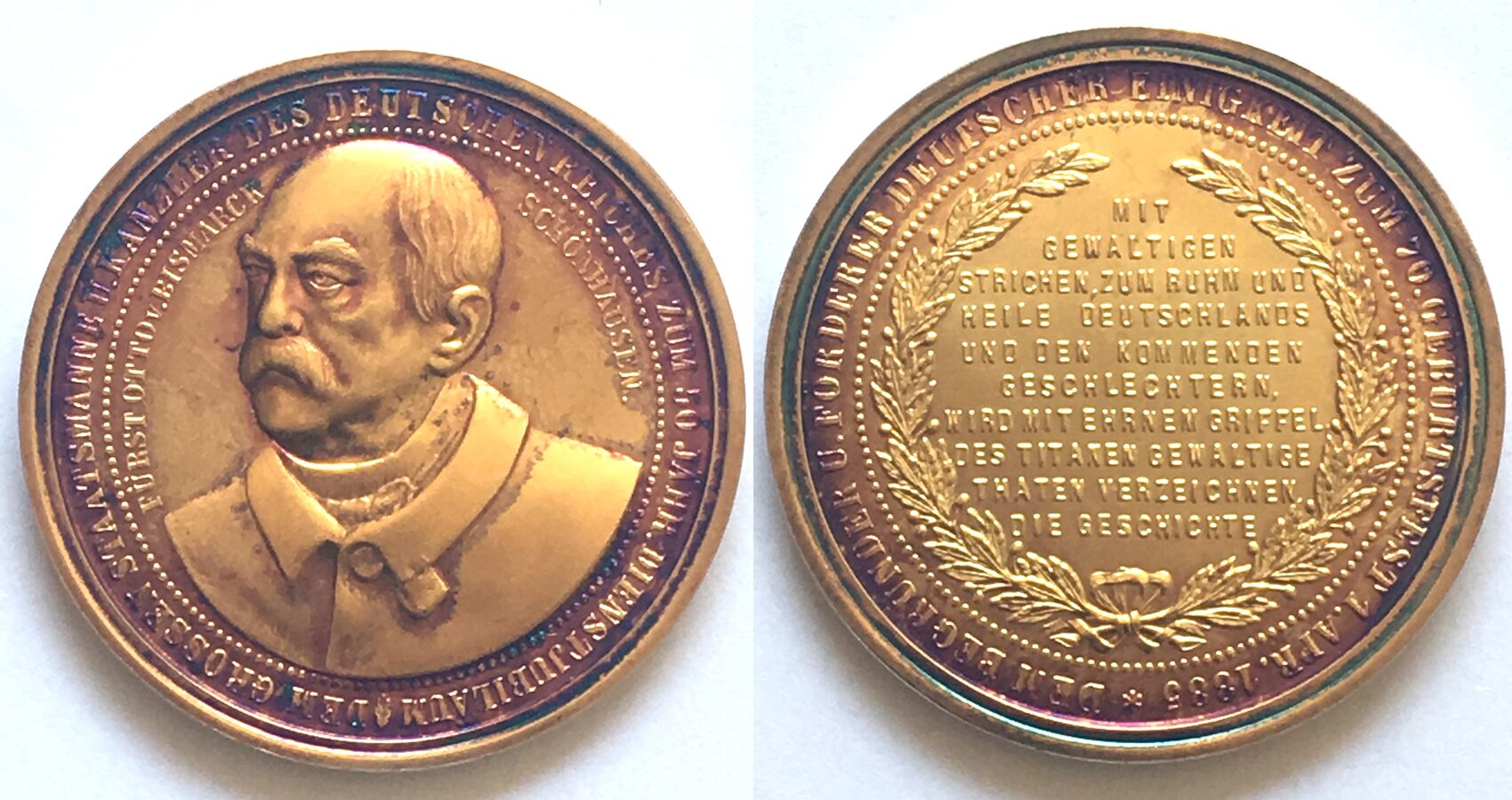 Deutschland - Medaillen OTTO VON BISMARCK Medal 1998 silver gilt 48mm ...