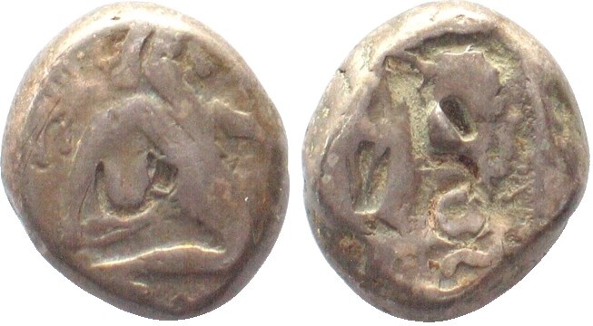 Иранская монета 5 букв. Монеты древней Персии.
