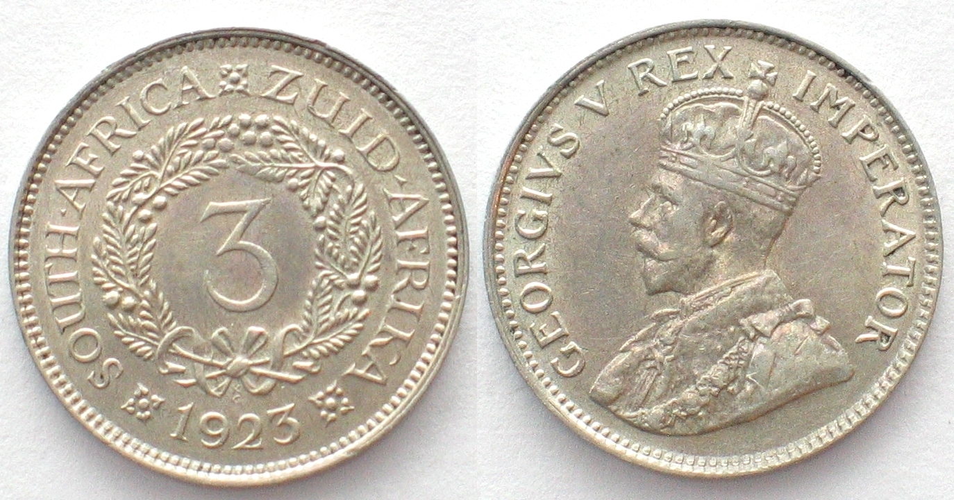 Südafrika SOUTH AFRICA Threepence 1923 GEORGE V silver AU/UNC!!! | MA-Shops