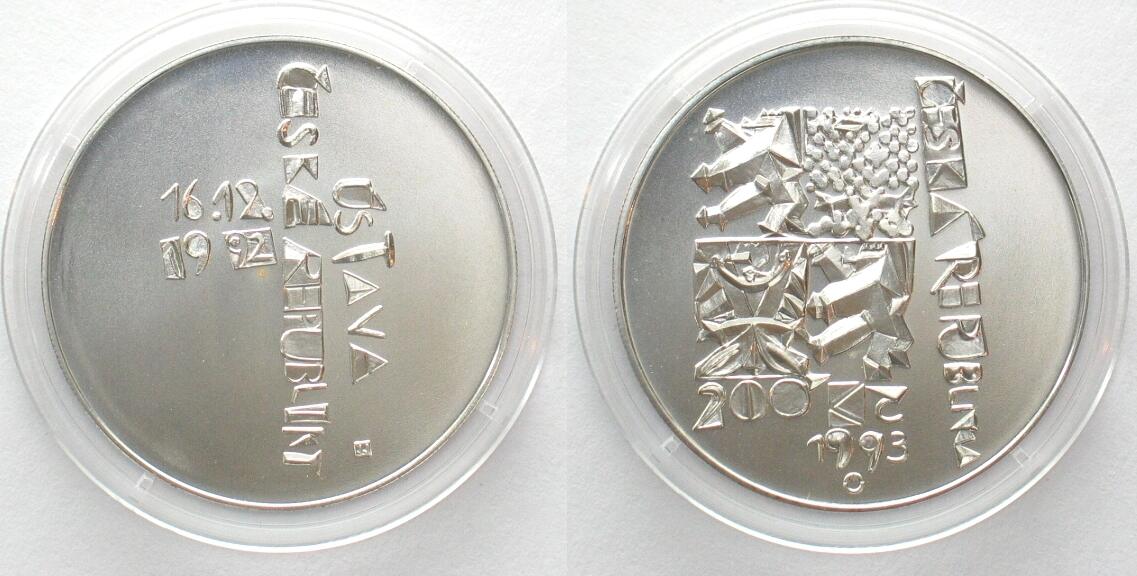 Tschechische Republik Czech Republic 200 Korun 1993 Constitution Silver Bu Ma Shops 