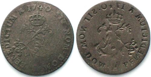 Kanada  CANADA 1740 H Sol Marque, billon - OBVERSE INCUSE MINT ERROR - RRR! VF/EF
