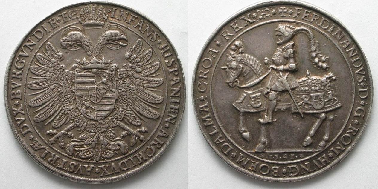 Haus Habsburg AUSTRIA 1-1/2 Thaler 1541 FERDINAND I silver VERY