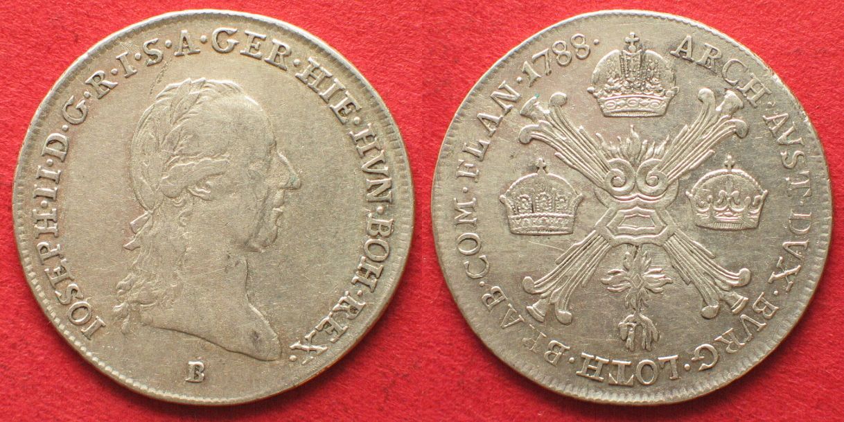 Haus Habsburg AUSTRIAN NL 1/4 Kronenthaler 1788 B JOSEPH II Silver ...