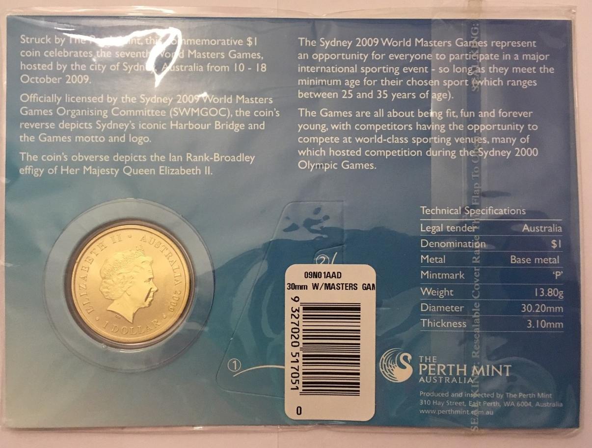 2009 Australien AUSTRALIA 1 Dollar 2009 WORLD MASTERS ...