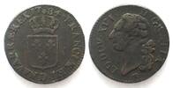 Frankreich FRANCE Sol 1784 D Lyon LOUIS XVI copper VF+ -