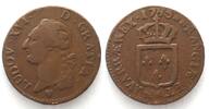 Frankreich FRANCE Sol 1785 BB Strasbourg var. small BB LOUIS XVI copper VF+ -