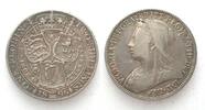 England GREAT BRITAIN Florin 1896 VICTORIA silver VF+ -