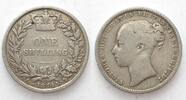 England GREAT BRITAIN Shilling 1874 die number 15 VICTORIA silver aVF -