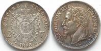 Frankreich FRANCE 2 Francs 1868 BB Strasbourg NAPOLEON III silver AU! -