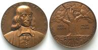 Frankreich - Medaillen RENE DESCARTES Medal 1937 bronze by Turin 68mm -