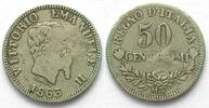 Italien - Fälschungen ITALY 50 Centesimi 1863 CONTEMPORARY COUNTERFEIT -