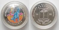 Äquatorialguinea EQUATORIAL GUINEA 7000 Francos 1993 Allosaurus DINOSAURS silver COLORED -