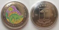 Äquatorialguinea EQUATORIAL GUINEA 1000 Francos 1993 Stegosaurus DINOSAURS Cu-Ni COLORED -