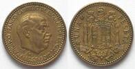 Spanien SPAIN. Peseta 1963 (66), Franco, Alu-bronze, clashed dies mint error, XF -