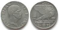 Italien ITALY 50 Centesimi 1941 VITTORIO EMANUELE III magnetic MINT ERROR -