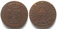 Portugal PORTUGAL 40 Reis (Pataco) 1832 MIGUEL I bronze VF -