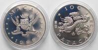 Macau MACAU 100 Patacas 1988 Lunar YEAR OF THE DRAGON silver Proof SCARCE! -