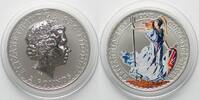 England BRITANNIA 2 Pounds 2006, 1 oz pure silver - COLORED - RARE! -