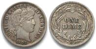 Vereinigte Staaten von Amerika US 1902-O New Orleans BARBER DIME silver XF! -
