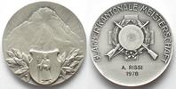 Schweiz - Schützenmedaillen GLARUS 1978 CANTONAL SHOOTING CHAMPIONSHIP Shooting Medal bronze silvered 50mm -