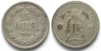 Schweden SWEDEN 25 Öre 1875 OSCAR II silver SCARCE YEAR! -