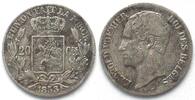 Belgien BELGIUM 20 Centimes 1853 without periods LEOPOLD I silver VF+ -