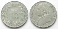 Vatikan PAPAL STATES 20 Baiocchi 1860, XV, silver, strike-through mint error, AU -