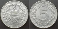 Österreich AUSTRIA. 5 Schilling 1957, Alu, key date! UNC! RARE! -