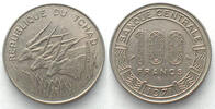 Tschad CHAD. 100 Francs 1971, nickel, AU -