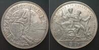 Schweiz - Schützentaler Swiss LUGANO 5 Franken 1883 SHOOTING FESTIVAL silver AU -