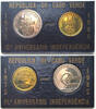 Kapverdische Inseln CAPE VERDE 1985 10th Anniversary of Independence Proof Set 1 Escudo & 10 Escudos -