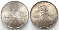 Tschechoslowakei CZECHOSLOVAKIA 100 Korun 1982 Horse-drawn railway CESKE BUDEJOVICE silver UNC -