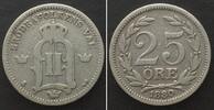 Schweden SWEDEN 25 Öre 1880 OSCAR II silver VF -