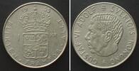 Schweden SWEDEN. 1 Krona 1955 TS, GUSTAF VI ADOLF, silver, UNC!!! -