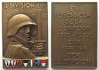  1937 Schweiz - Medaillen ZUR EHRUNG DER 2. DIVISION 1937, Plakette, Bronze, Emaille, 53x37mm unz