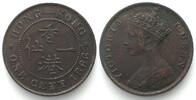 Hongkong HONG KONG 1 Cent 1866 VICTORIA bronze XF! -