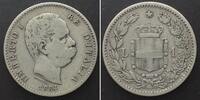 Italien ITALY 1 Lira 1884 R UMBERTO I silver SCARCE DATE! VF -