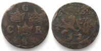 Schweden SWEDEN. 1/4 Öre 1659, CARL X GUSTAV, copper, aVF, SCARCE! -