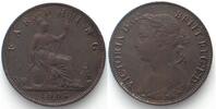England GREAT BRITAIN Farthing 1881 VICTORIA bronze XF! -