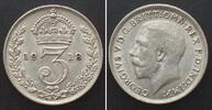 England GREAT BRITAIN Threepence 1918 GEORGE V silver UNC-! -