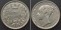 England GREAT BRITAIN. Shilling 1876, die number 3, VICTORIA, silver, AU! -