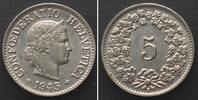Schweiz SWITZERLAND 5 Rappen 1945 Cu-Ni SCARCE!!! UNC! -