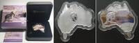 Australien AUSTRALIAN KANGAROO, Map shaped, 1 $ 2013, silver 1 oz, COLORED -