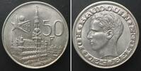 Belgien BELGIUM 50 Francs 1958 BRUSSELS WORLD FAIR - DES BELGES - silver UNC! -